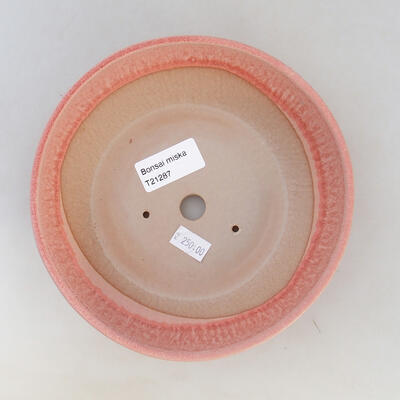 Ceramiczna miska bonsai 17 x 17 x 4,5 cm, kolor różowy - 3