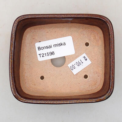 Ceramiczna miska bonsai 9 x 8 x 3 cm, kolor brązowy - 3