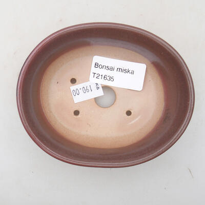 Ceramiczna miska bonsai 10 x 8,5 x 4 cm, kolor bordowy - 3