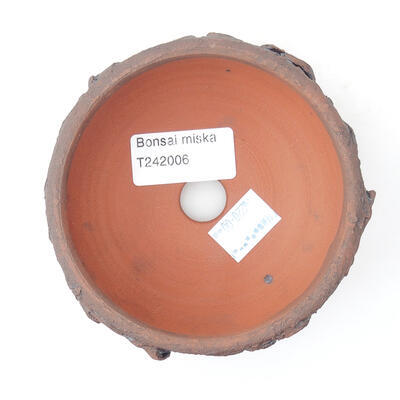 Ceramiczna miska bonsai 9,5 x 9,5 x 4,5 cm, kolor brązowy - 3