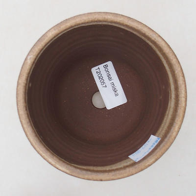 Ceramiczna miska bonsai 10,5 x 10,5 x 9,5 cm, kolor beżowy - 3