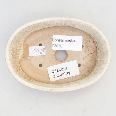 Ceramiczna miska bonsai 12 x 8 x 3,5 cm, kolor beżowy - 2. jakość - 3