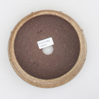 Ceramiczna miska bonsai - 17 x 17 x 5,5 cm, kolor brązowo-beżowy - 3