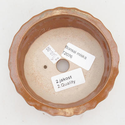 Ceramiczna miska bonsai 11,5 x 11,5 x 4,5 cm, kolor brązowy - 2. jakość - 3