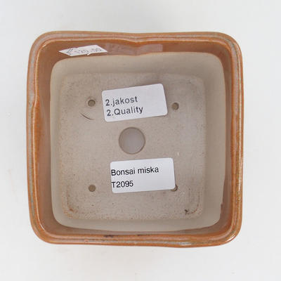 Ceramiczna miska bonsai 10 x 10 x 8,5 cm, kolor brązowy - 2. jakość - 3