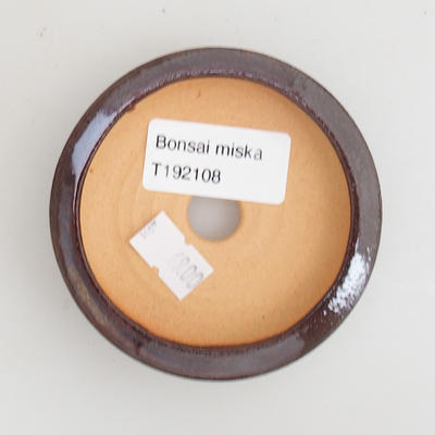Ceramiczna miska bonsai 8 x 8 x 2 cm, kolor brązowy - 3