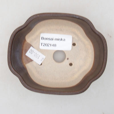 Ceramiczna miska bonsai 10 x 8 x 3 cm, kolor brązowy - 3