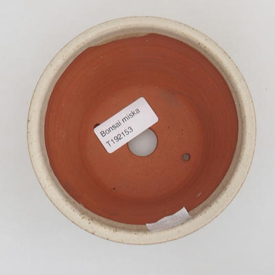 Ceramiczna miska bonsai 11 x 11 x 7,5 cm, kolor beżowy - 3