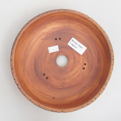 Ceramiczna miska bonsai 19,5 x 19,5 x 5 cm, kolor brązowo-zielony - 3