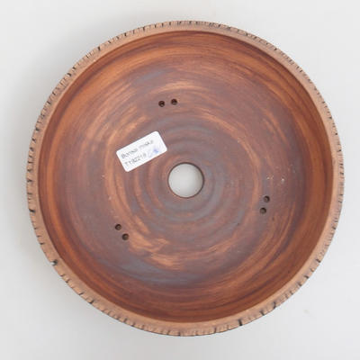 Ceramiczna miska bonsai 23,5 x 23,5 x 6,5 cm, kolor brązowy - 3