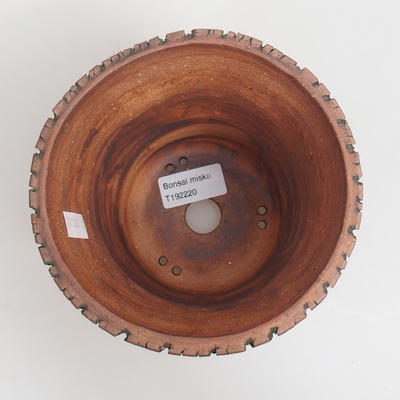 Ceramiczna miska bonsai 14 x 14 x 14 cm, kolor brązowo-zielony - 3