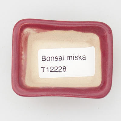 Mini miska bonsai 6 x 4,5 x 2,5 cm, kolor bordowy - 3
