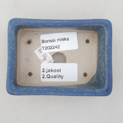 Ceramiczna miska bonsai 9,5 x 7 x 3,5 cm, kolor niebieski - II gatunek - 3
