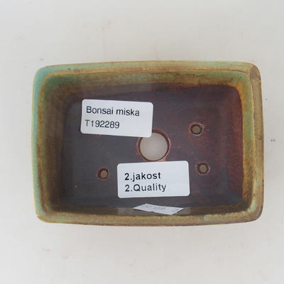 Ceramiczna miska bonsai 10,5 x 7,5 x 4,5 cm, kolor brązowo-zielony - 2. jakość - 3