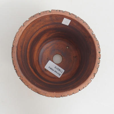 Ceramiczna miska bonsai 13,5 x 13,5 x 13 cm, kolor brązowo-zielony - 3