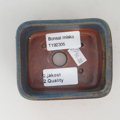 Ceramiczna miska bonsai 9,5 x 8 x 3,5 cm, kolor brązowo-niebieski - 2. jakość - 3