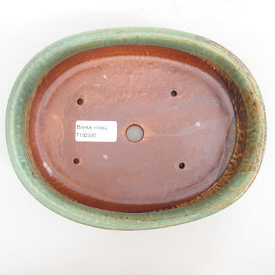 Ceramiczna miska bonsai 22 x 17 x 5 cm, kolor brązowo-zielony - 3