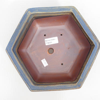 Ceramiczna miska bonsai 24 x 21,5 x 8 cm, kolor brązowo-niebieski - 3