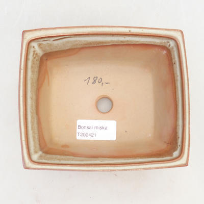 Miska Bonsai 14,5 x 12 x 7 cm, kolor brązowo-beżowy - 3