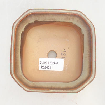 Miska Bonsai 11 x 11 x 6,5 cm, kolor brązowo-beżowy - 3
