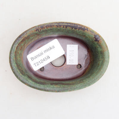 Ceramiczna miska bonsai 9 x 6,5 x 3,5 cm, kolor zielono-brązowy - 3