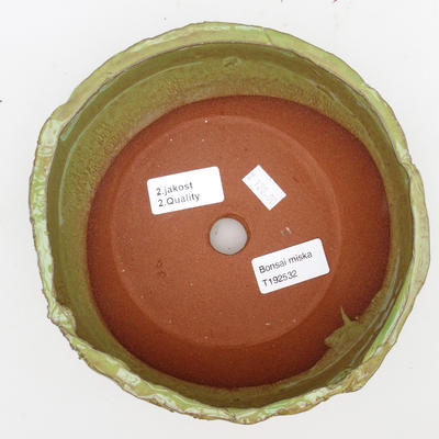 Ceramiczna miska bonsai 2. jakości - 18 x 18 x 6,5 cm, kolor zielony - 3