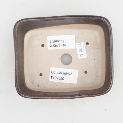 Ceramiczna miska bonsai 2. jakości - 12 x 10 x 4 cm, kolor brązowy - 3
