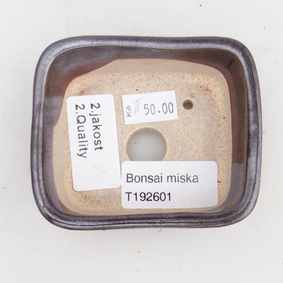 Ceramiczna miska bonsai 2. jakości - 8 x 7 x 3 cm, kolor brązowy - 3