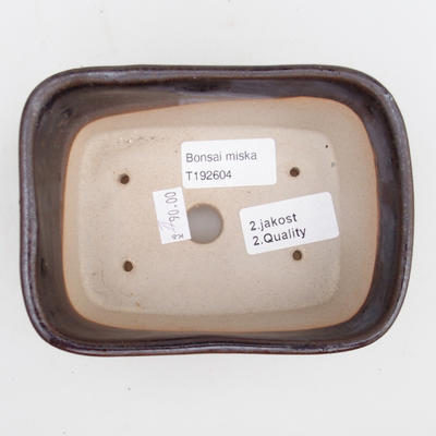 Ceramiczna miska bonsai 2. jakości - 13 x 10 x 6 cm, kolor brązowy - 3