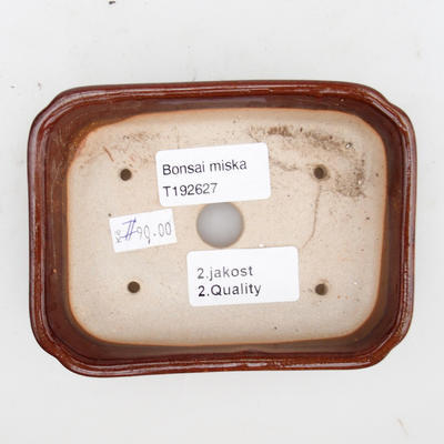 Ceramiczna miska bonsai 2. jakości - 12 x 9 x 3 cm, kolor brązowy - 3