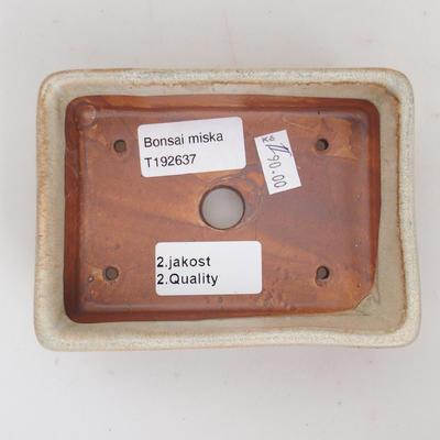 Ceramiczna miska bonsai 12 x 9 x 3,5 cm, kolor beżowy - 2. jakość - 3