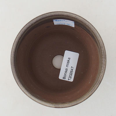 Ceramiczna miska bonsai 9,5 x 9,5 x 8,5 cm, kolor brązowy - 3