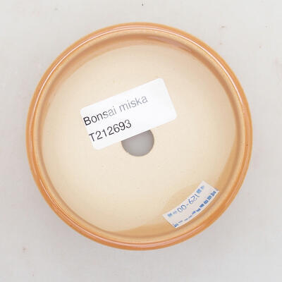 Ceramiczna miska bonsai 8 x 8 x 3,5 cm, kolor pomarańczowy - 3