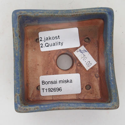 Ceramiczna miska bonsai 8 x 8 x 4,5 cm, kolor brązowo-niebieski - 2. jakość - 3