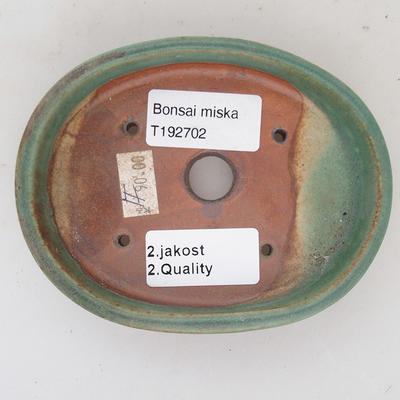 Ceramiczna miska bonsai 12 x 9 x 2,5 cm, kolor zielony - 2. jakość - 3