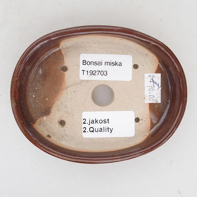 Ceramiczna miska bonsai 12 x 9 x 2,5 cm, kolor brązowy - 2. jakość - 3