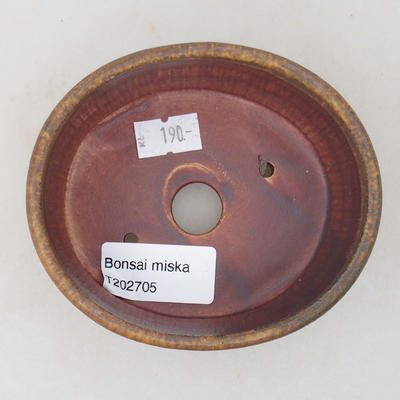 Ceramiczna miska bonsai 10,5 x 9 x 4,5 cm, kolor brązowy - 3