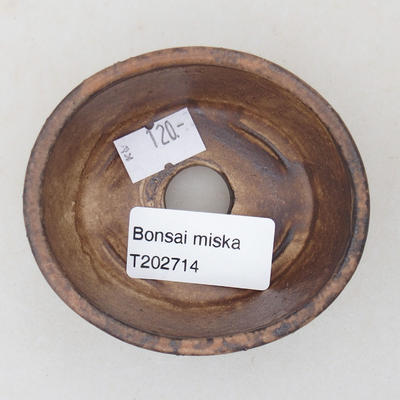 Ceramiczna miska bonsai 7,5 x 6,5 x 3,5 cm, kolor brązowy - 3
