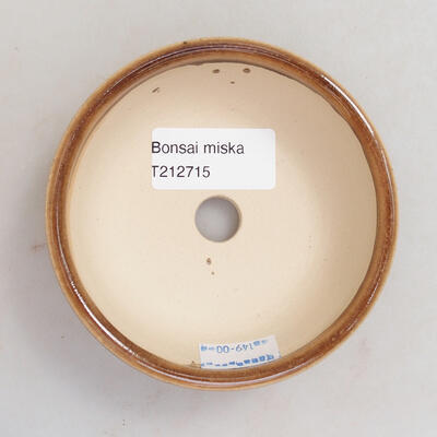 Ceramiczna miska bonsai 9,5 x 9,5 x 3,5 cm, kolor brązowy - 3