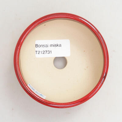 Ceramiczna miska bonsai 9 x 9 x 4 cm, kolor czerwony - 3