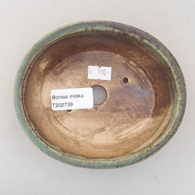 Ceramiczna miska bonsai 14 x 12 x 3,5 cm, kolor zielony - 3
