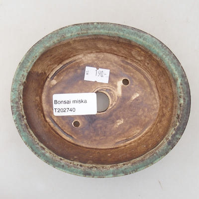 Ceramiczna miska bonsai 14 x 12 x 3,5 cm, kolor zielony - 3