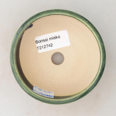 Ceramiczna miska bonsai 9 x 9 x 4 cm, kolor zielony - 3