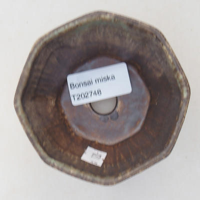 Ceramiczna miska bonsai 8,5 x 8,5 x 5,5 cm, kolor brązowy - 3