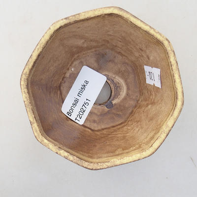 Ceramiczna miska bonsai 8,5 x 8,5 x 5,5 cm, kolor żółty - 3