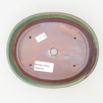 Ceramiczna miska bonsai 17 x 14,5 x 4 cm, kolor brązowo-zielony - 3