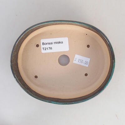 Ceramiczna miska bonsai 13 x 10,5 x 3,5 cm, kolor zielony - 3