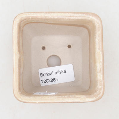 Ceramiczna miska bonsai 8,8 x 8,5 x 5 cm, kolor beżowy - 3