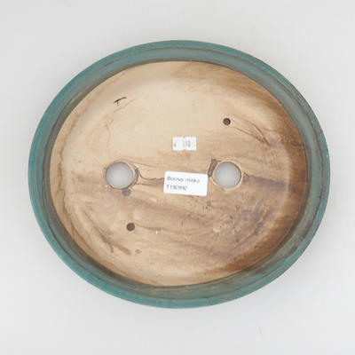 Ceramiczna miska bonsai 17,5 x 14,5 x 5,5 cm, kolor brązowo-zielony - 3