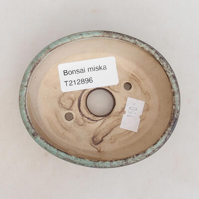 Ceramiczna miska bonsai 9,5 x 8 x 3,5 cm, kolor niebiesko-brązowy - 3